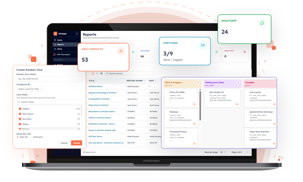 AiEngage CRM Dashboard