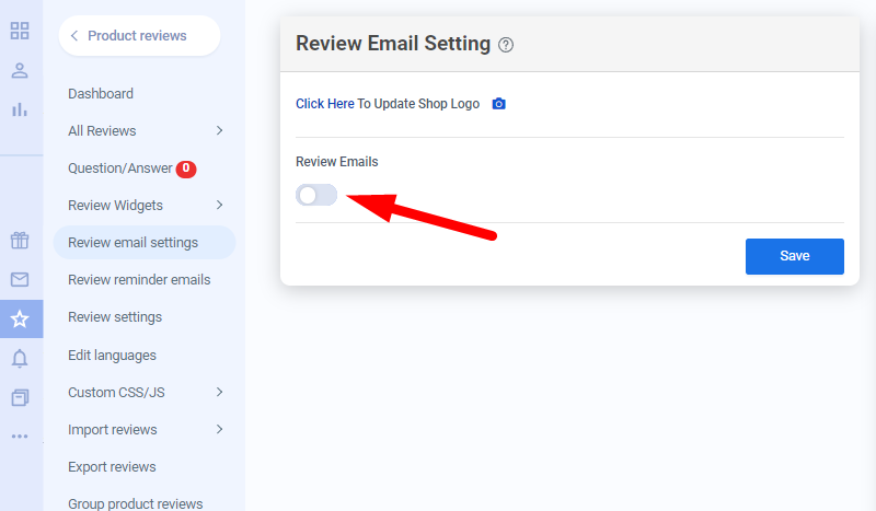 Enable product review emails