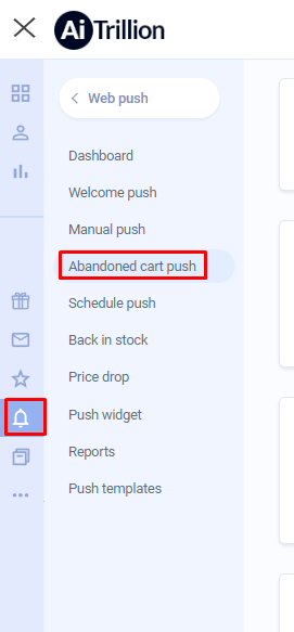 Abandoned cart web push notification on Shopify AiTrillion
