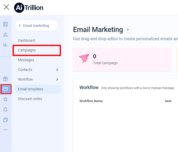 Send email marketing campaigns in Shopify AiTrillion