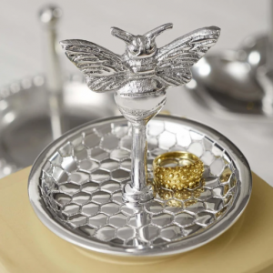 Honey Bee and Honeycomb Ring Dish