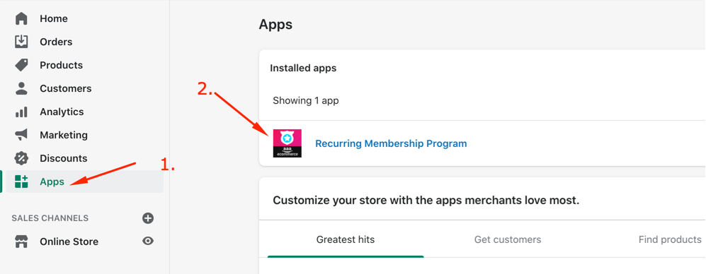 Shopify Membership App Install