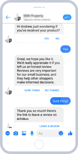 product review with messenger
