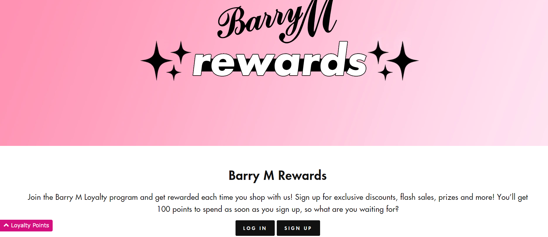 Barry M Rewards page