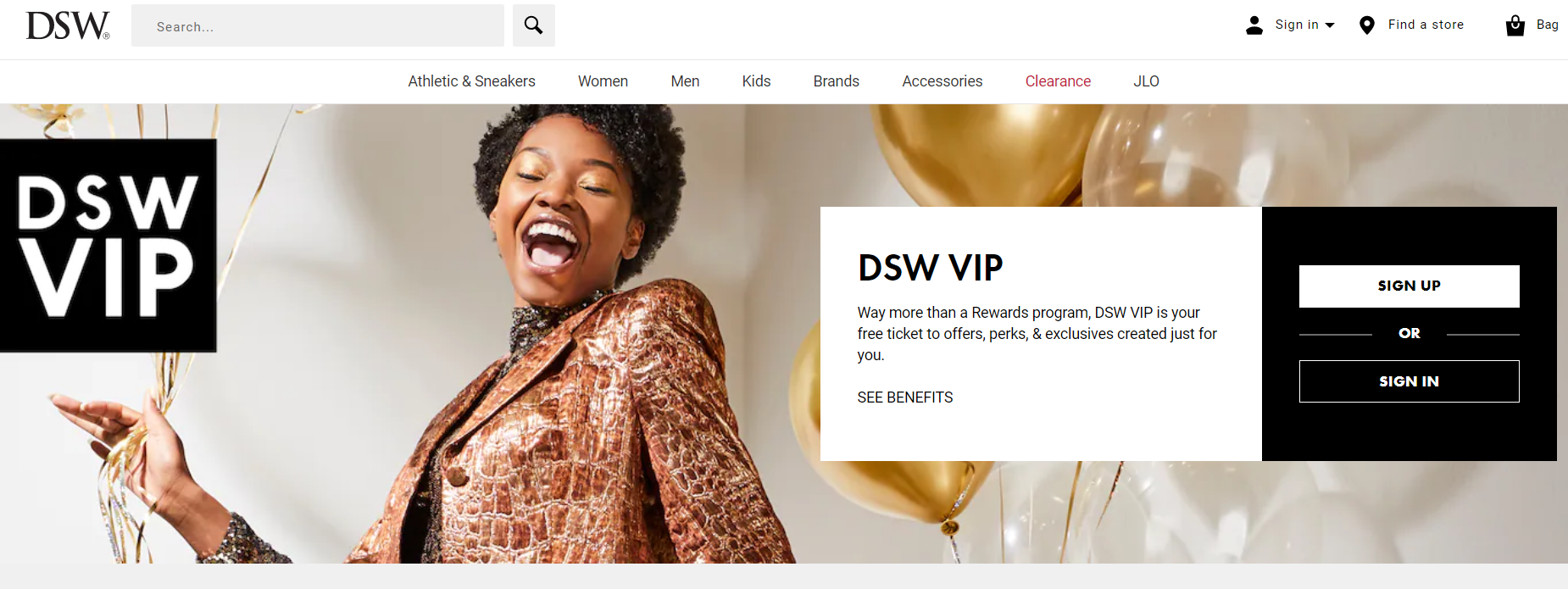rewards page DSW VIP