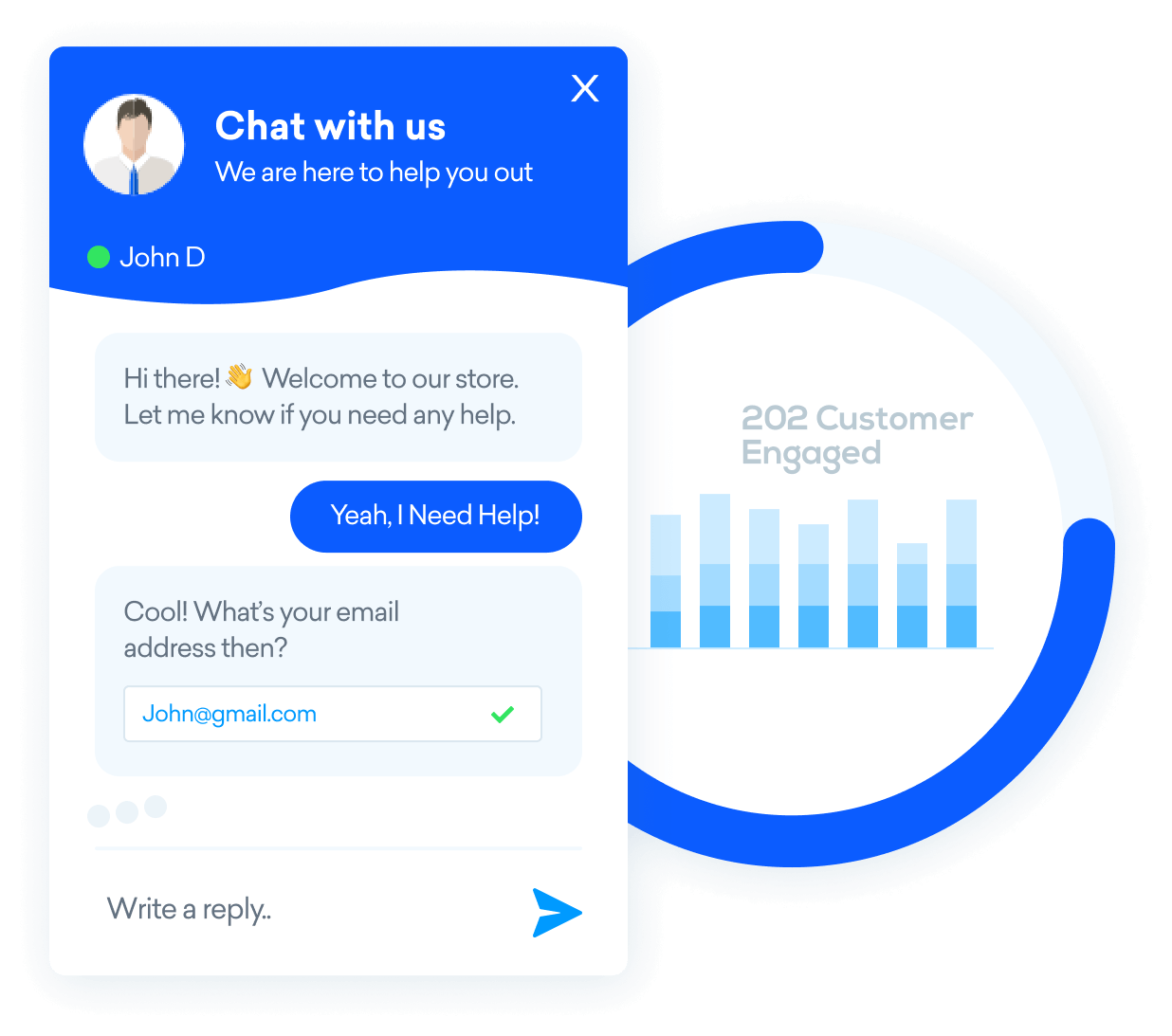 Live chat is the quickest and the most efficient way to engage customers