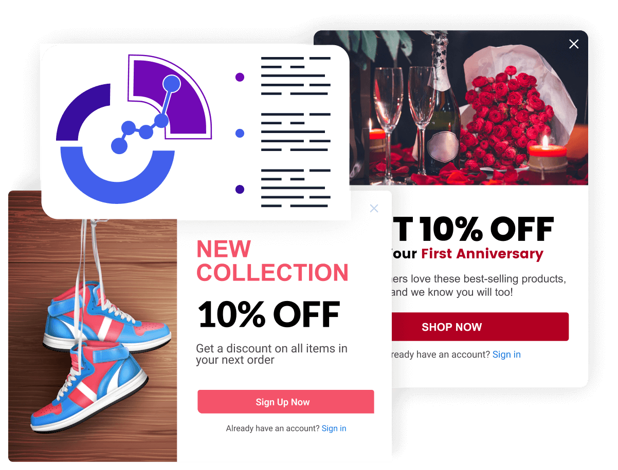 Turn Your Store Traffic Into Sales. Boost your sales by displaying special offers, personalized product recommendations, and cart abandonment popups.