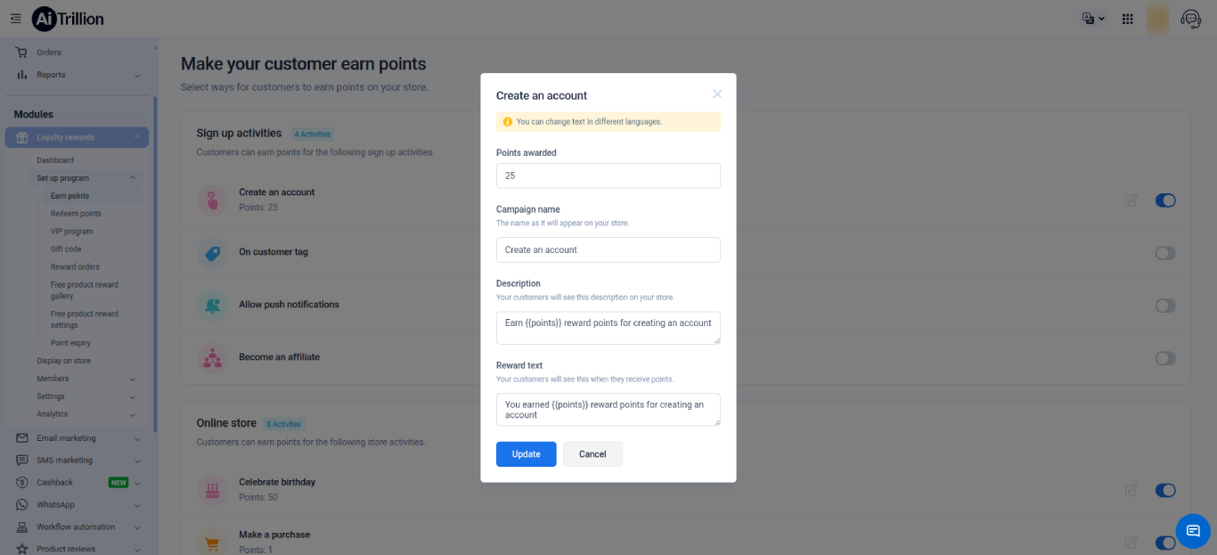 How to set up a loyalty rewards program on a Shopify store?