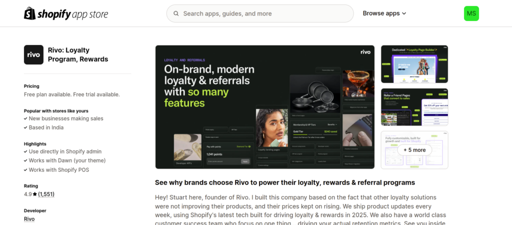 Rivoloyalty Program Rewards