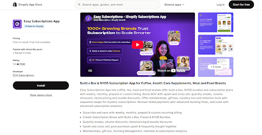 Easy Subscriptions App