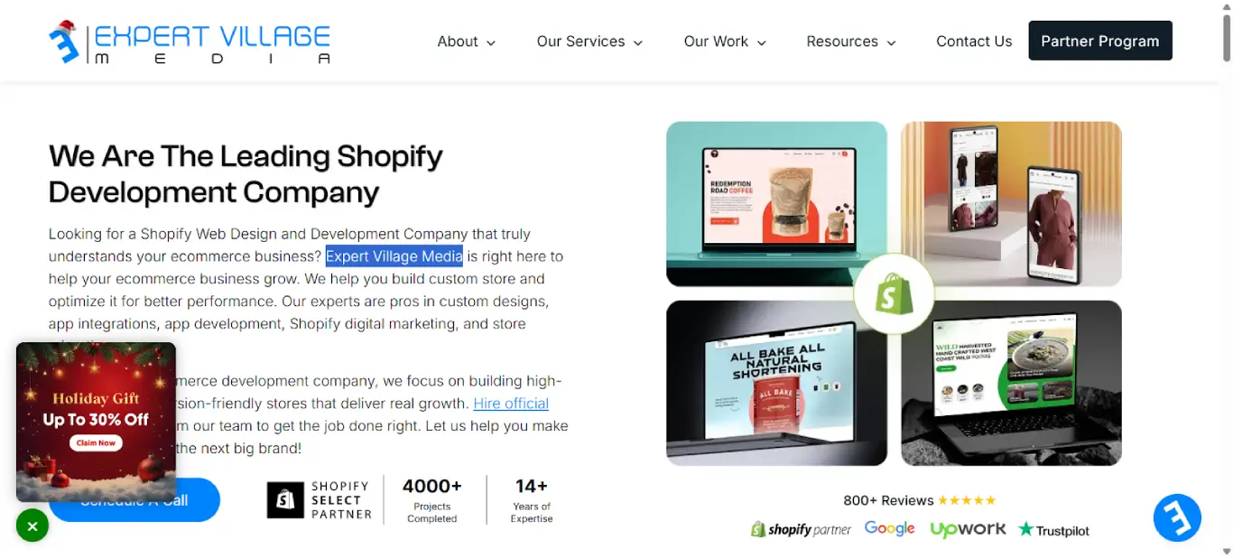 Expert village media shopify experts USA