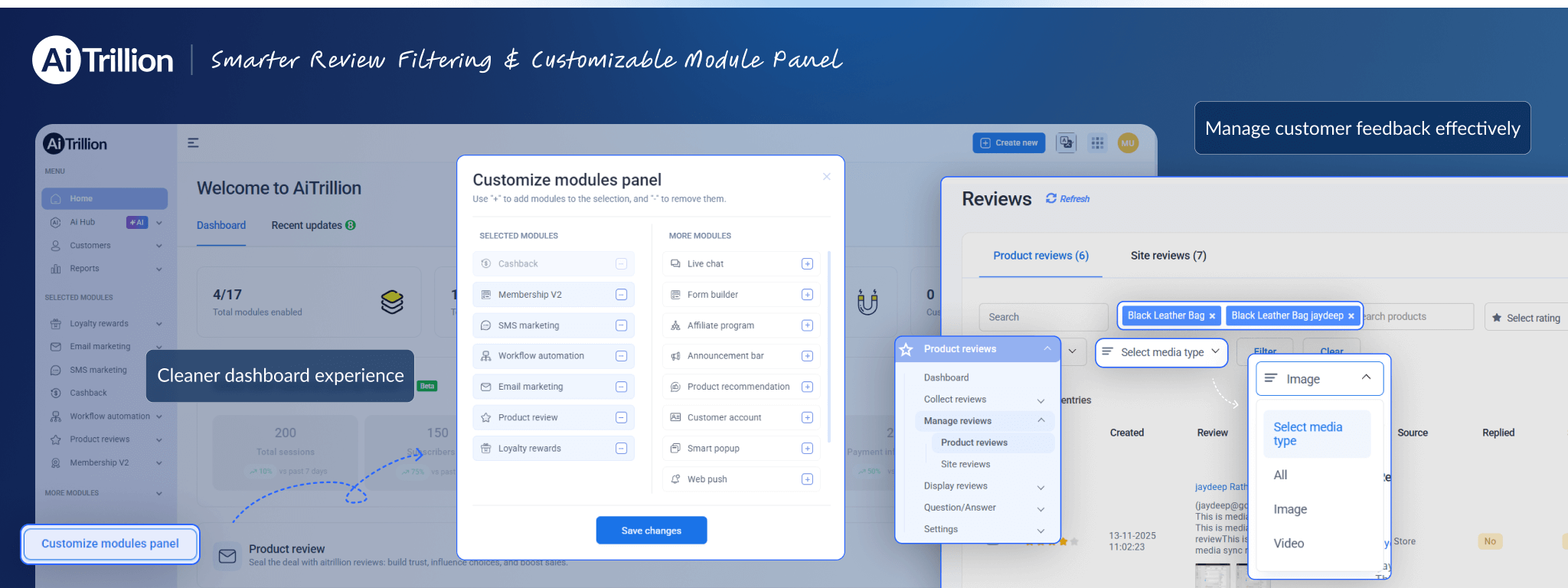 Smarter Review Filtering & Customizable Module Panel