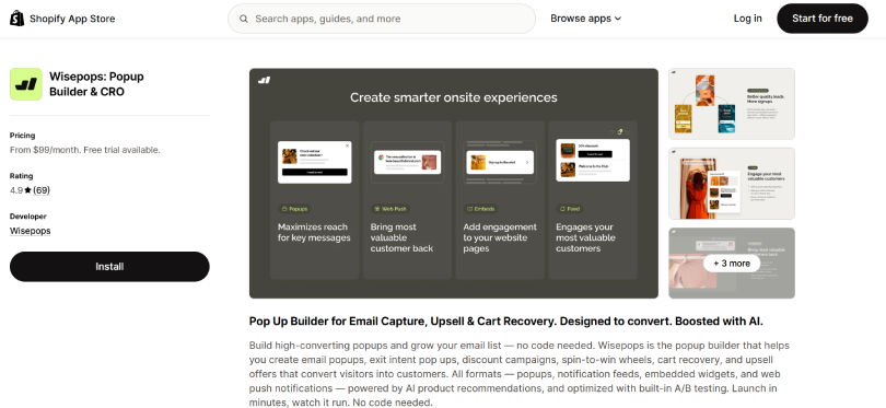 Wisepops: pop-ups Builder & CRO