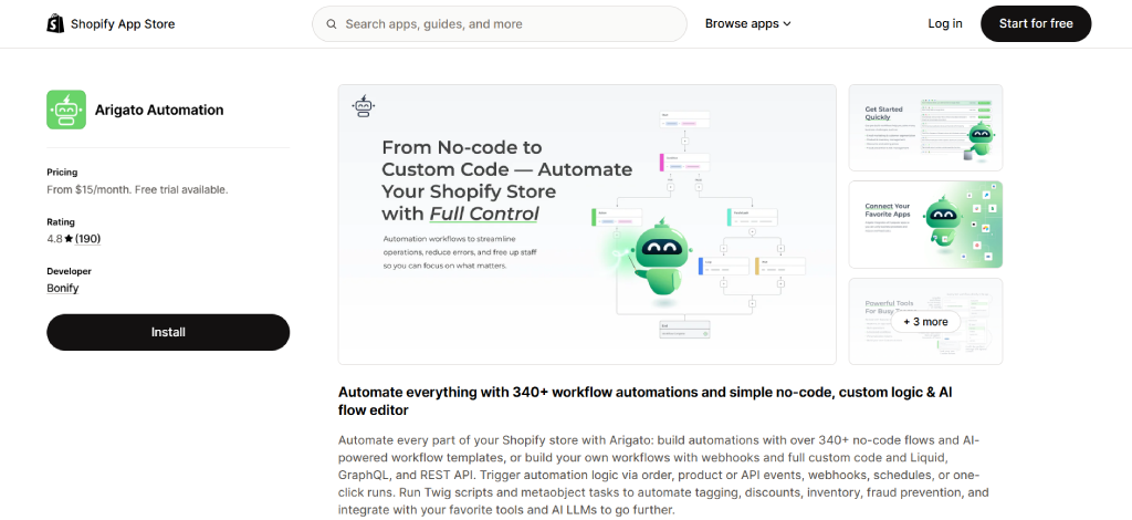 Arigato AI automation apps for Shopify