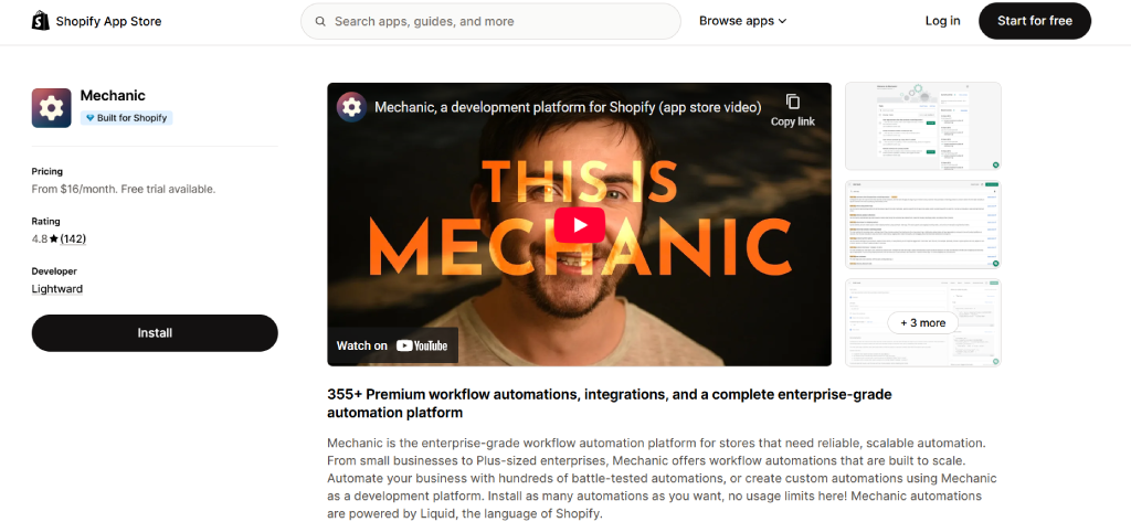 Mechanic shopify marketing automation apps