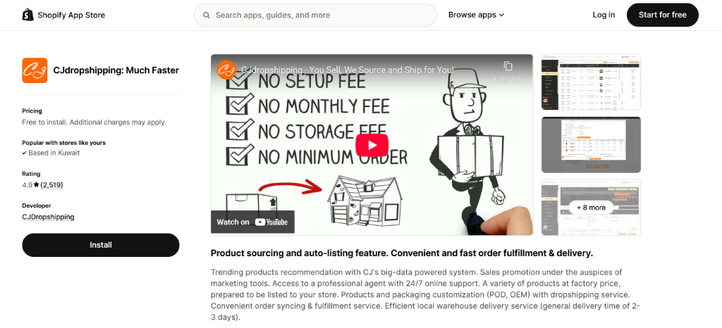 cjdropshipping shopify app