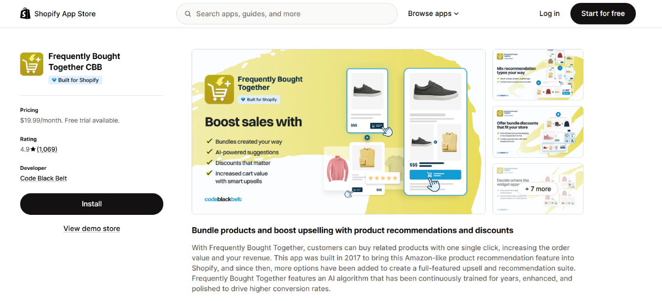 Frequently Bought Together top shopify sales apps