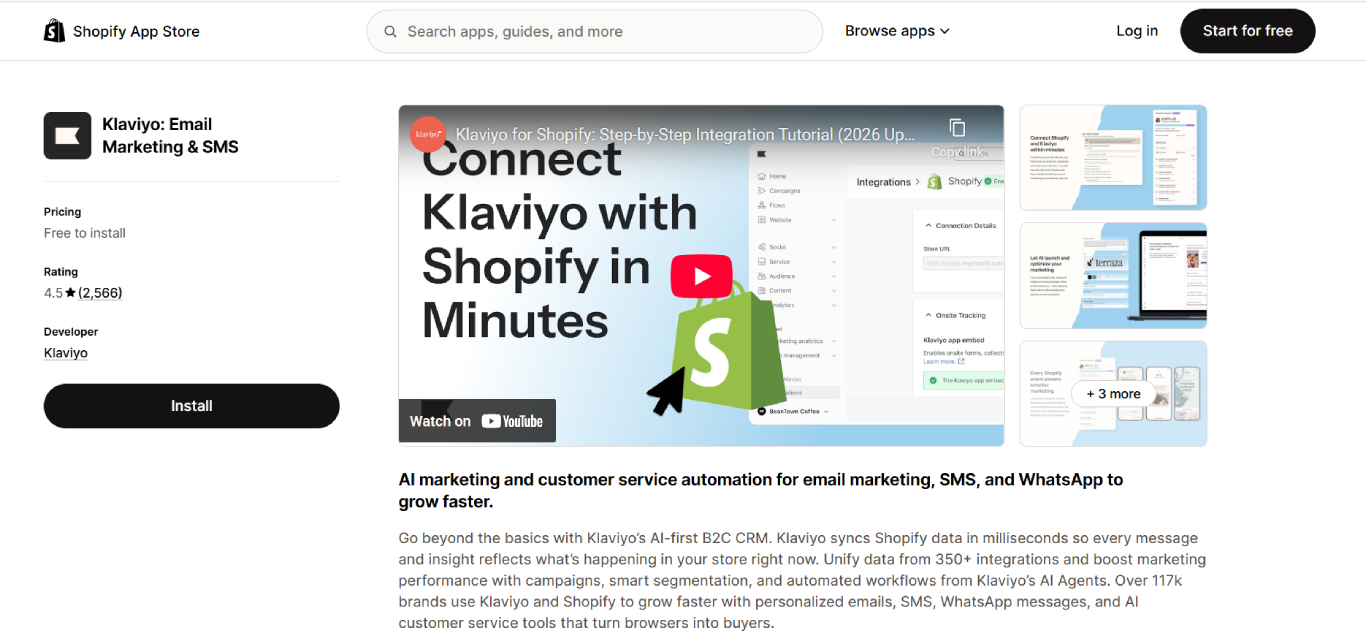 Klaviyo Best Shopify apps to increase sales