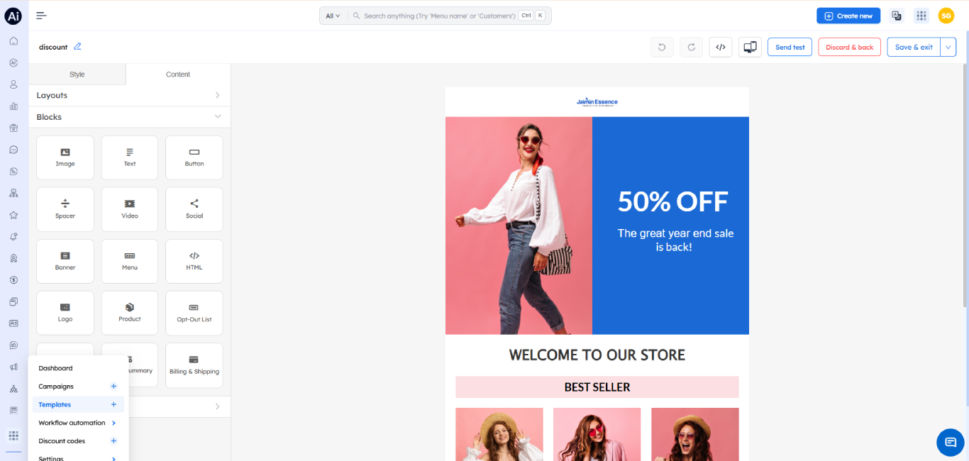 limited time discount email