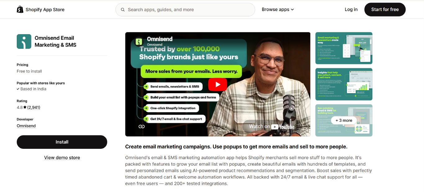 omnisend email marketing shopify app