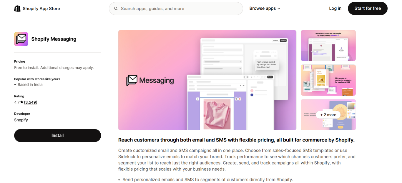 shopify messaging marketing app