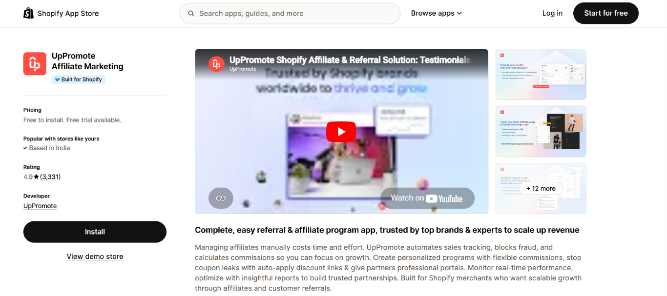 uppromote affiliate marketing shopify