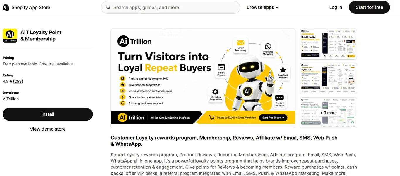 aitrillion shopify cashback app