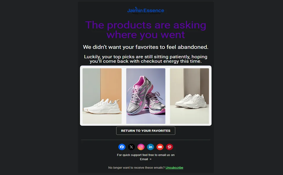 emotional product connection email