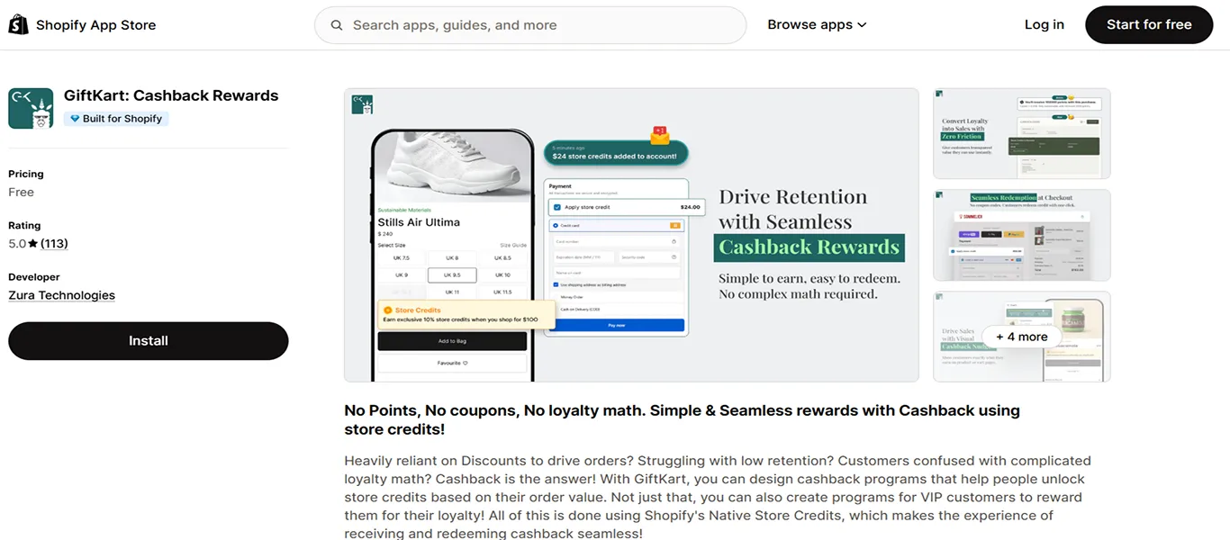 giftkart cashback rewards shopify app
