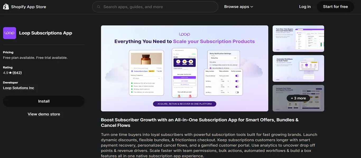 loop subscriptions shopify churn reduction