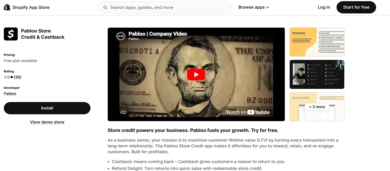 pabloo store credit cashback app