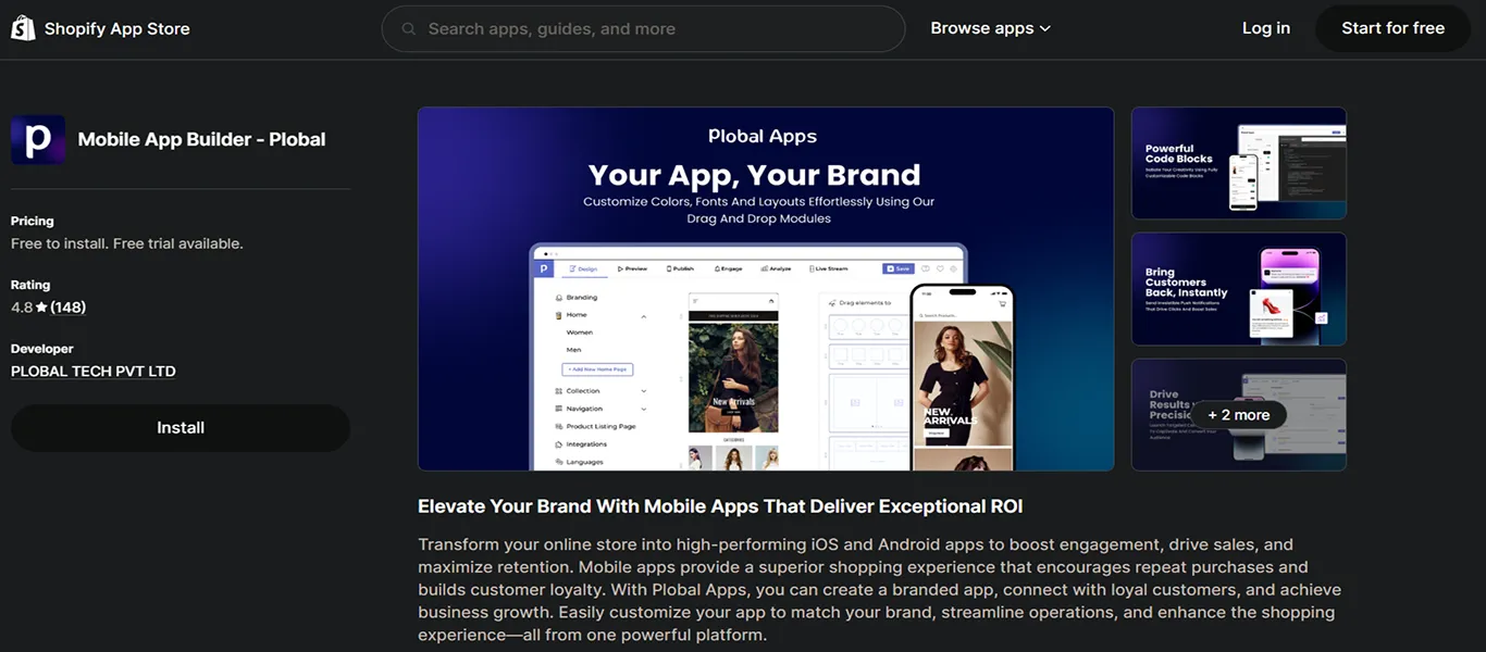plobal apps shopify mobile app builder