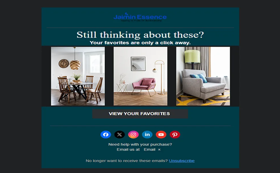 product recommendation browse email