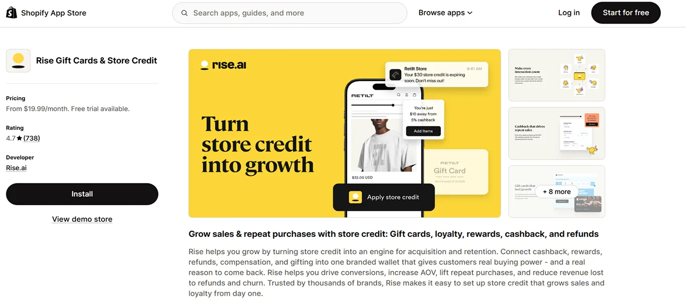rise gift cards store credit app
