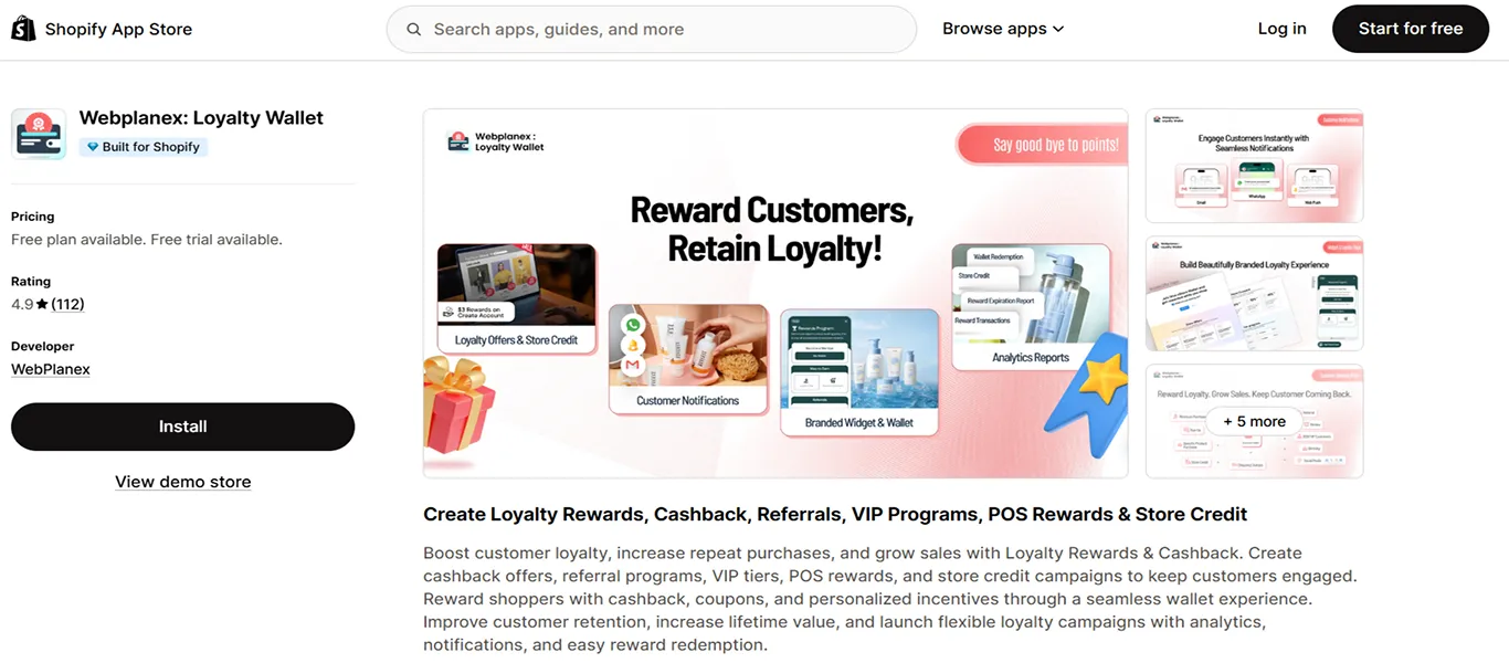 webplanex loyalty wallet app