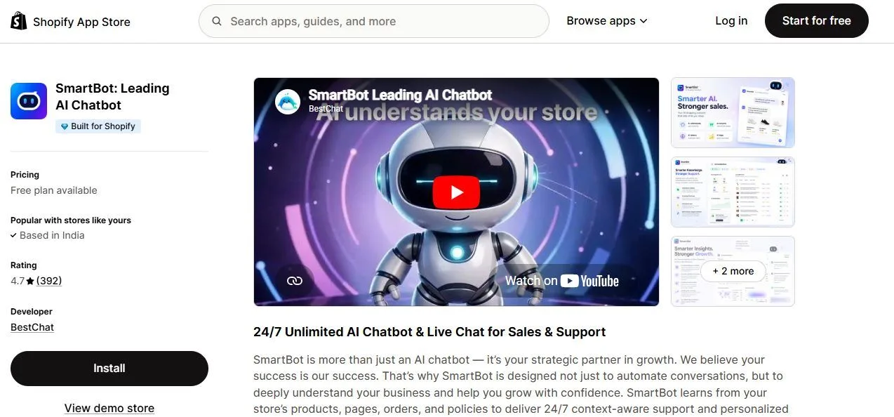 ai shopping assistant chatbot shopify products