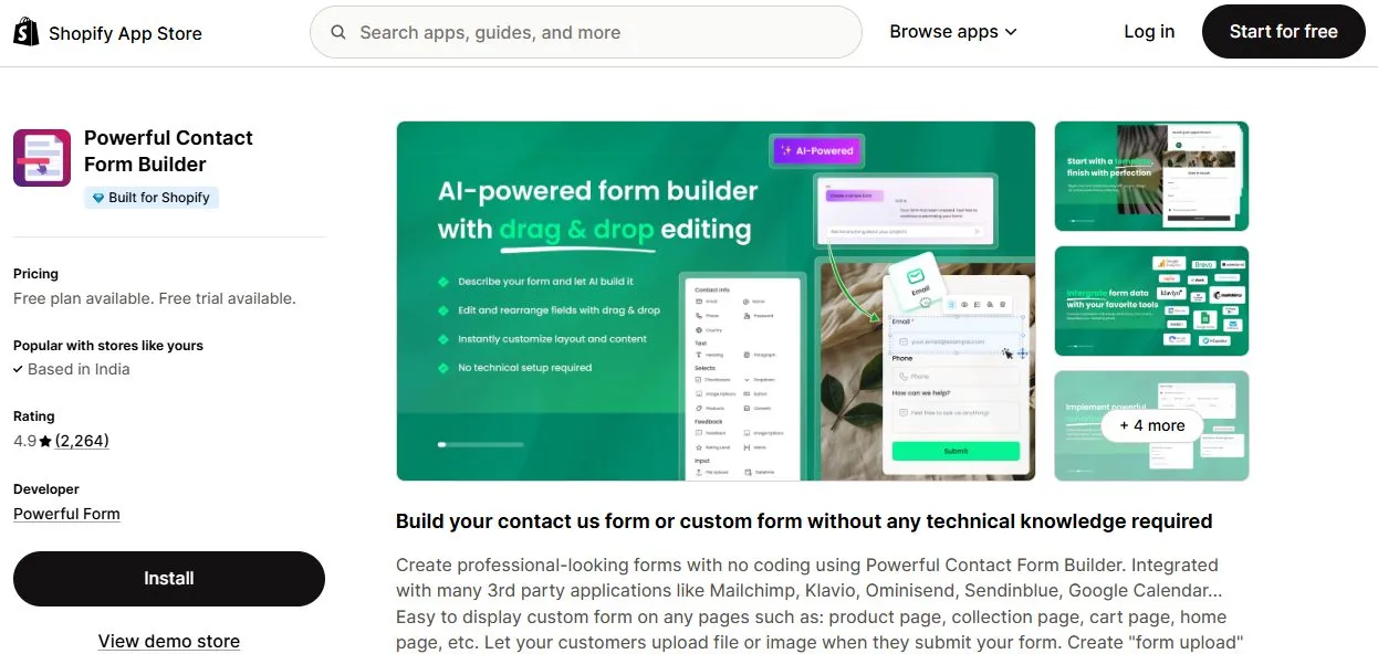 powerful contact form builder shopify