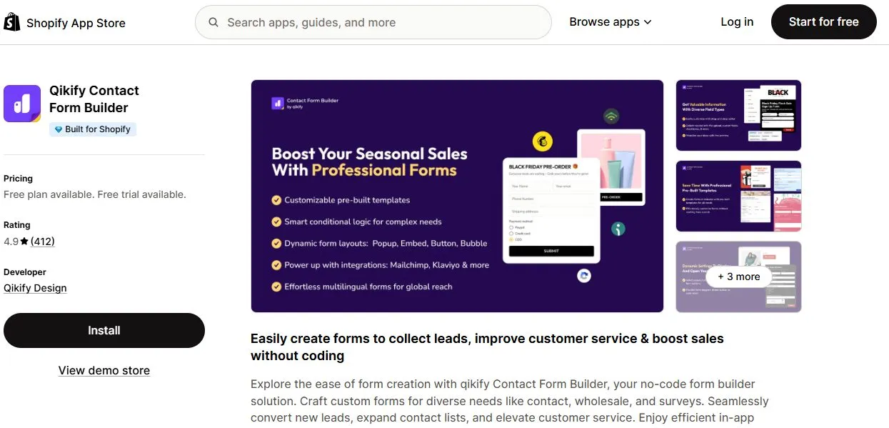 qikify form builder tool
