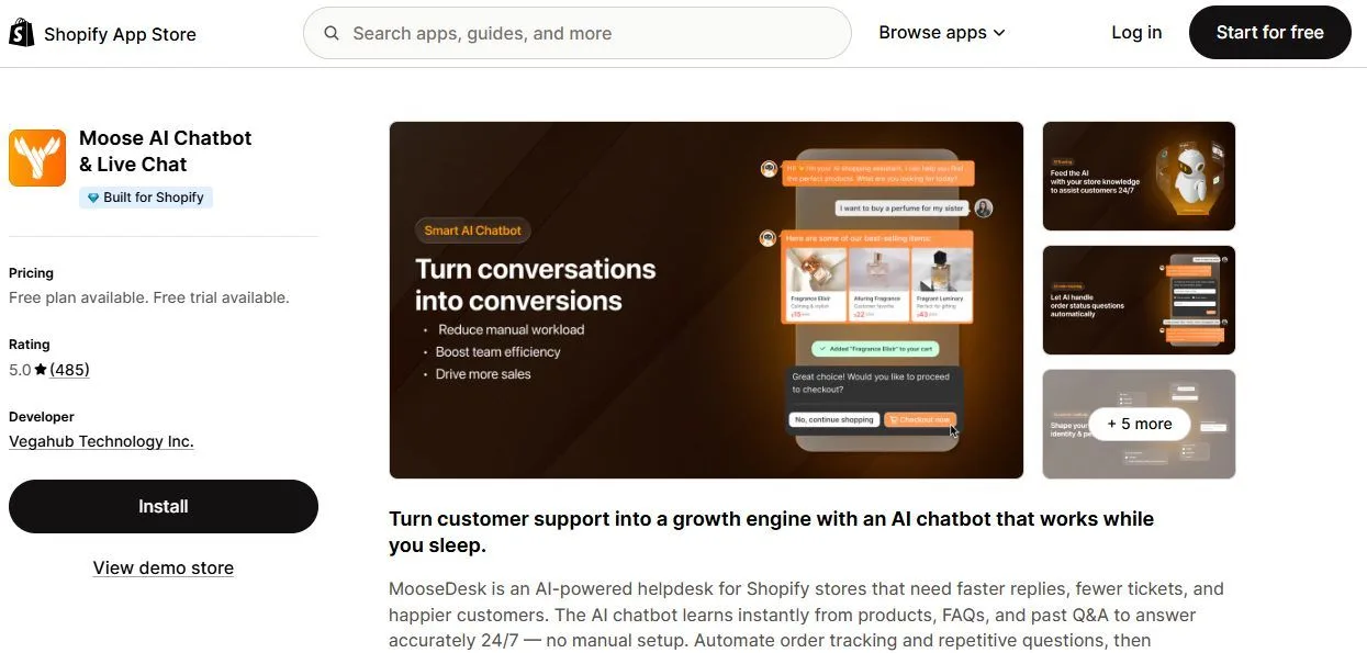 shopify ai support chatbot helpdesk automation