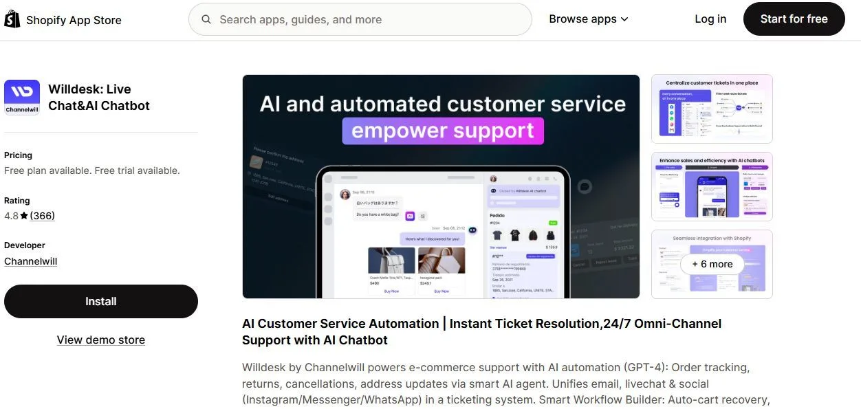 shopify faq ai chatbot self service support