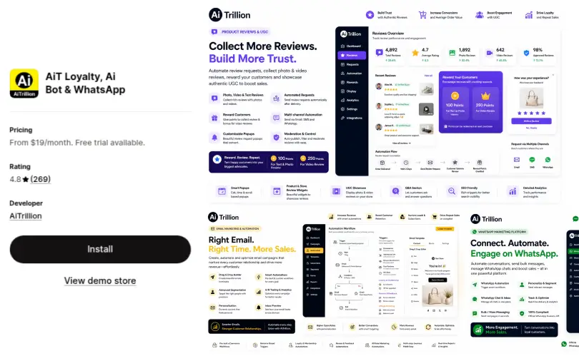 aitrillion shopify ai agent app