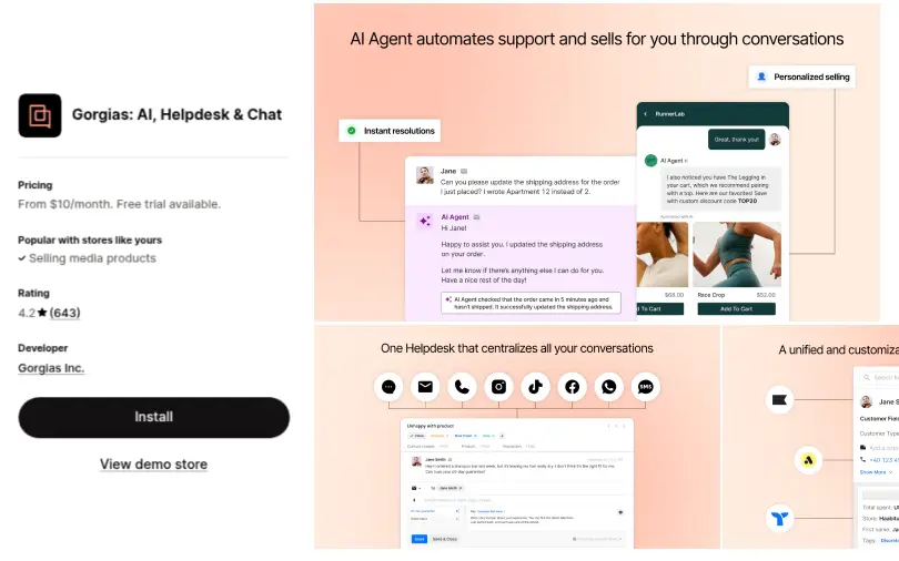 gorgias ai helpdesk shopify