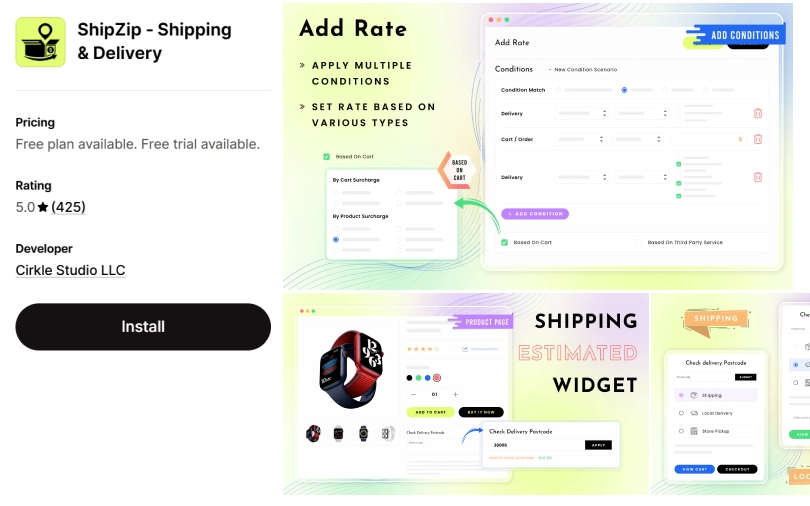shipzip shopify delivery date app