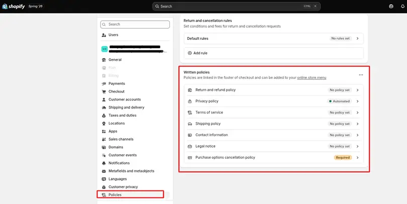 shopify agentic commerce policies