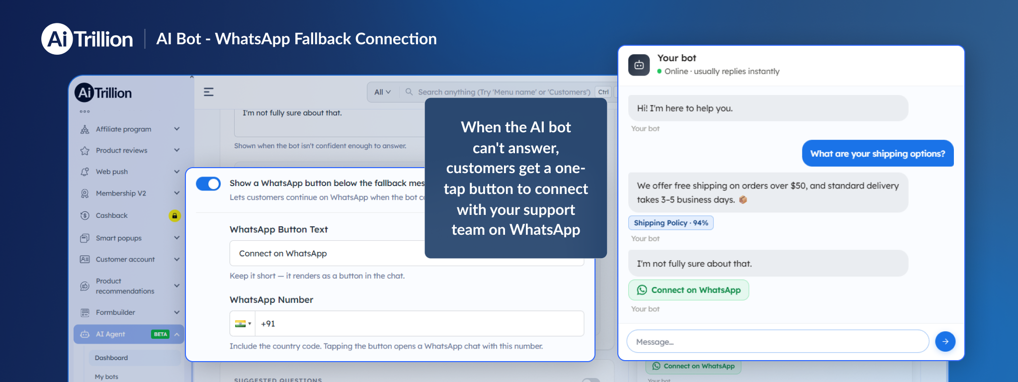 AI Bot Fallback: Connect Customers to WhatsApp