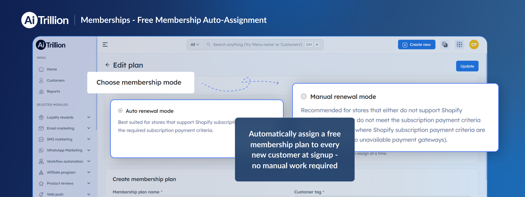 Free Membership Auto-Assignment