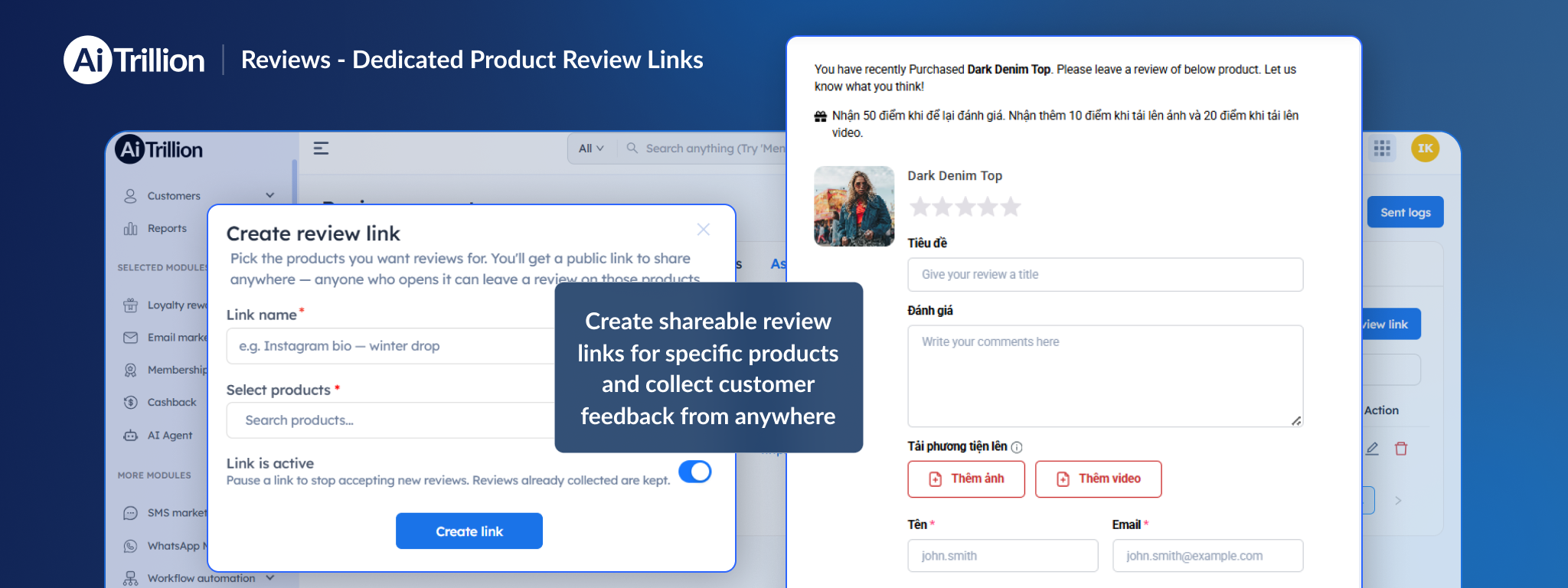 Collect Product Reviews with Dedicated Links