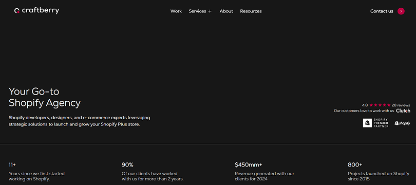 Craftberry shopify design