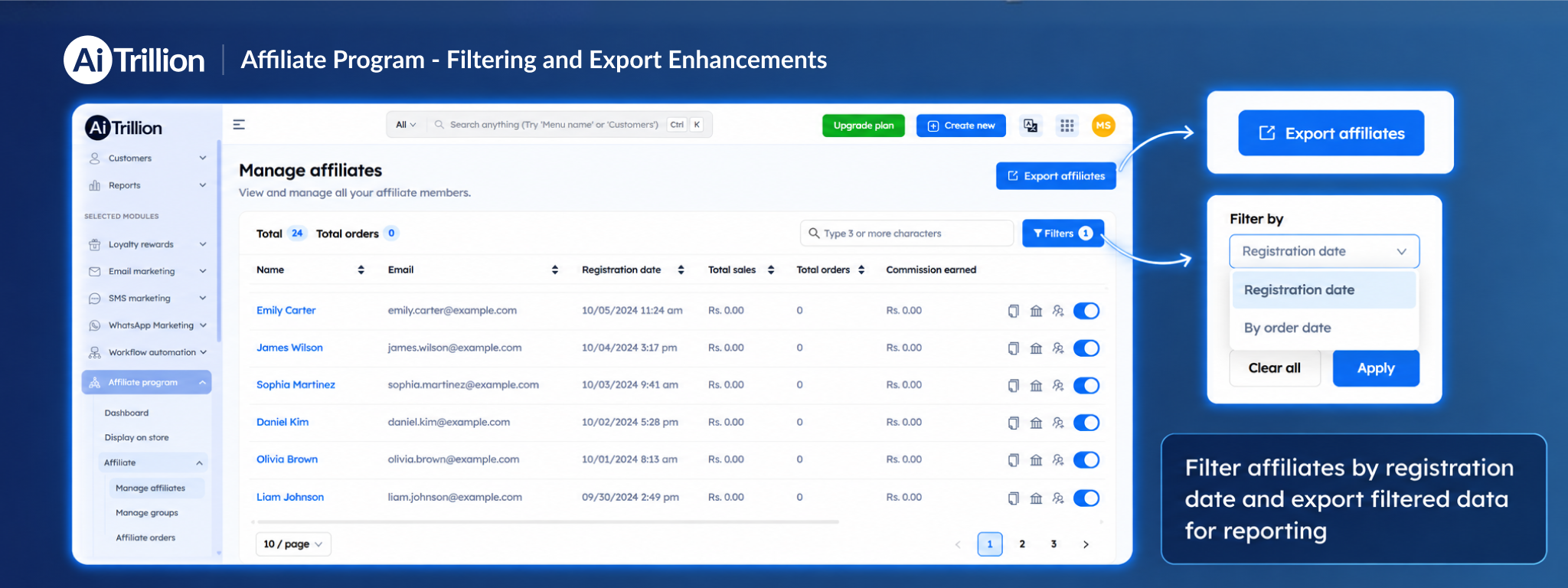 Affiliate Module Enhancement