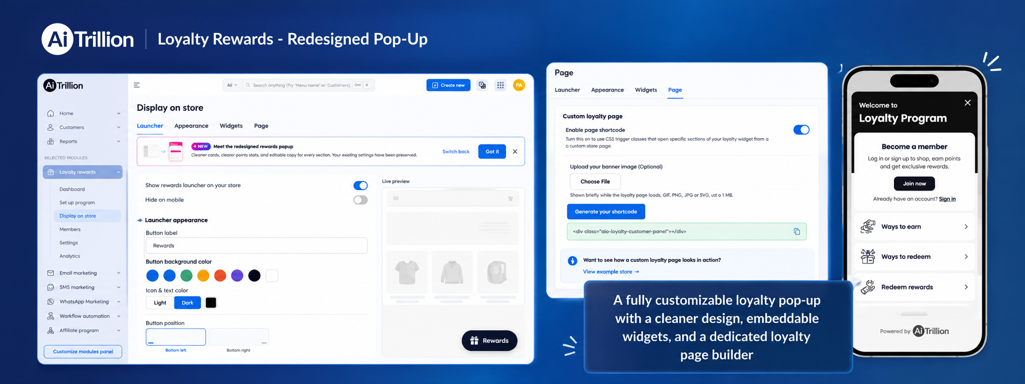 Redesigned Loyalty Rewards Pop-Up
